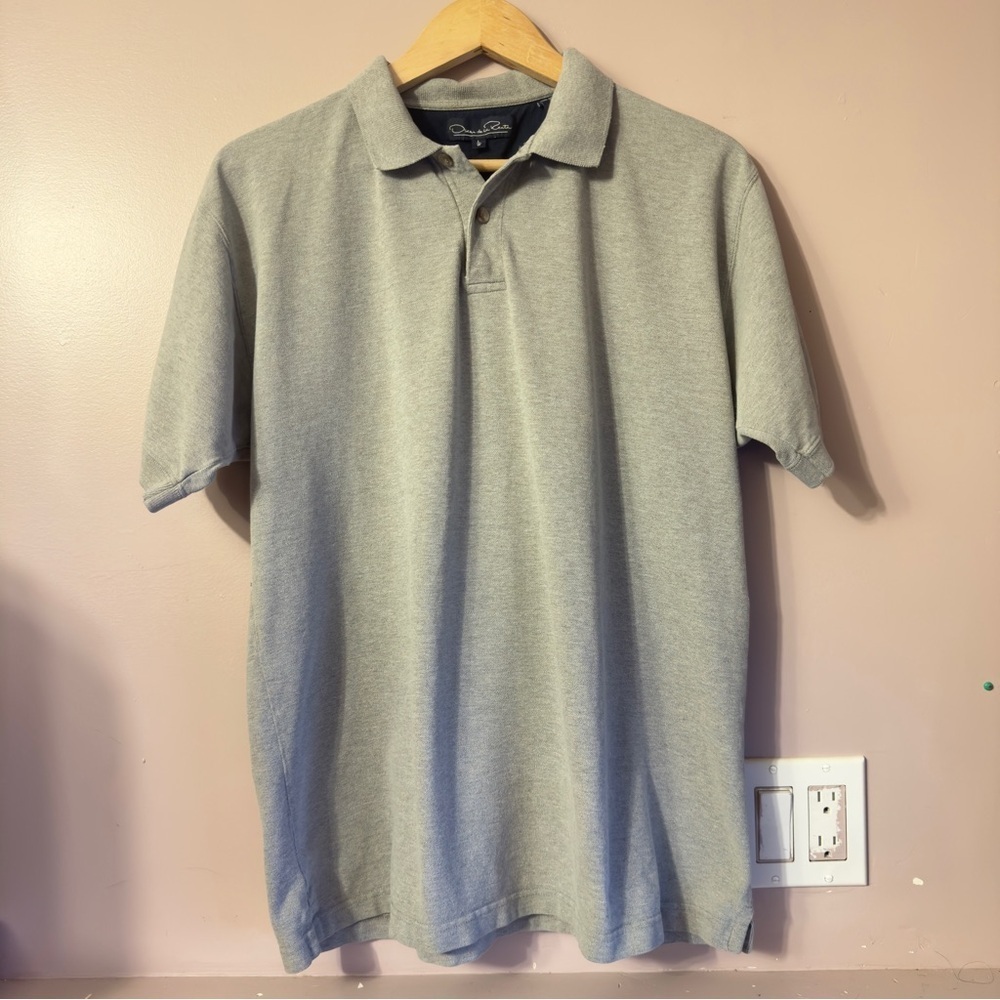 Oscar Dela Renta Polo Shirt Gray Men Size L